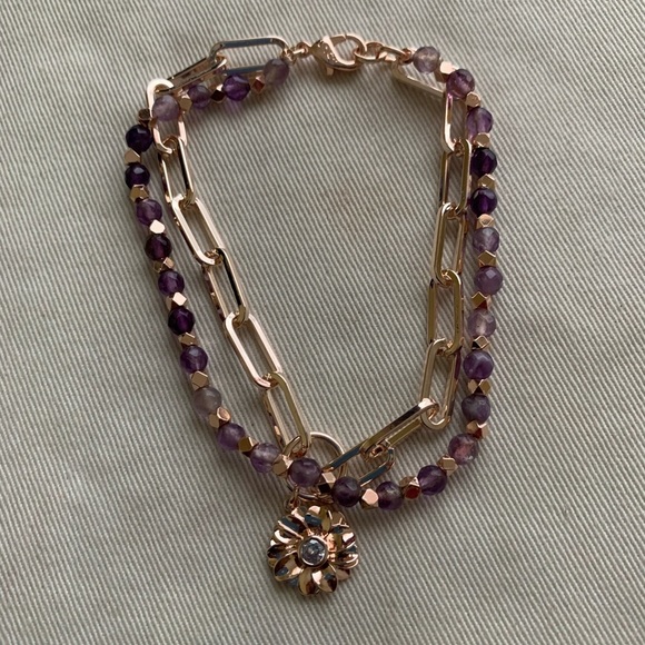 Unwritten bracelet Genuine Amethyst Doub… - Picture 2 of 7